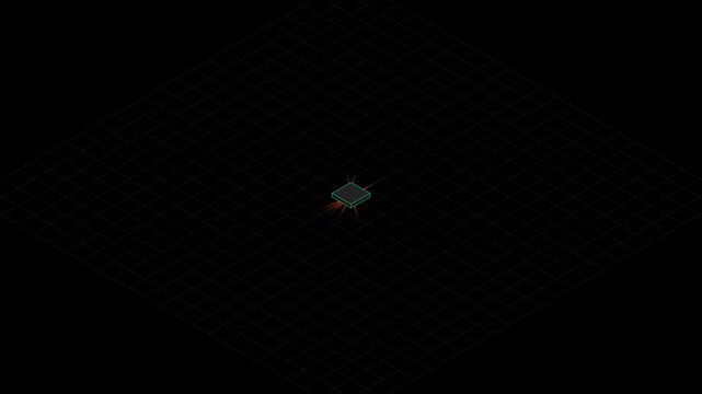 Isometric Eco Grid Renewable Energy Tech Data Flow