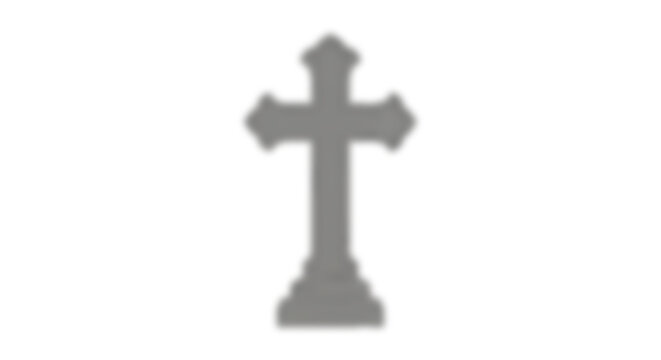 Gothic stone tombstone cross silhouette for cemetery decor
