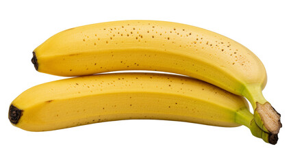 Two ripe yellow bananas with brown spots, isolated on transparent background © Marcel