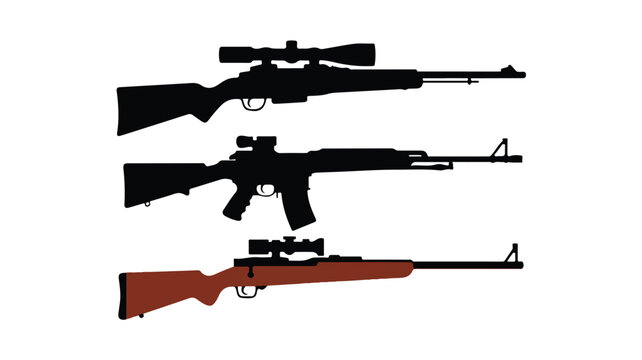 vector illustration of a gun
