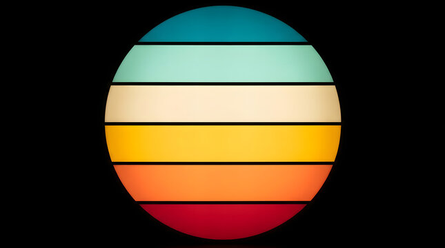 Vintage retro striped circular gradient representing a sunset with gradient