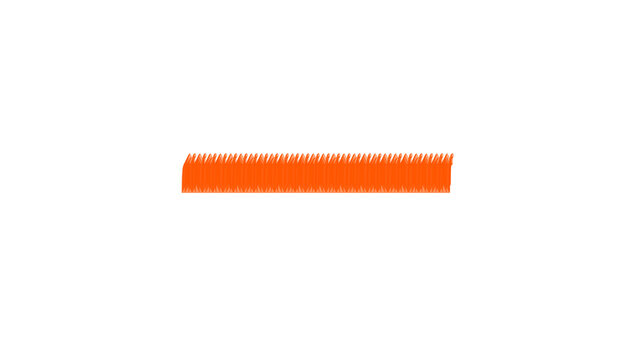 Bright Orange Zigzag Border Ribbon Strip Illustration with Sawtooth Serrated Edge Design on Both Top and Bottom Sides, Hand Drawn Doodle Style Clipart Decorative Border Element, Perfect for Greeting C