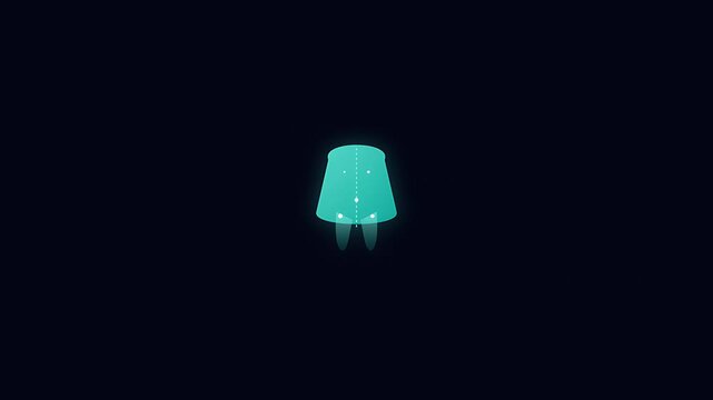 Seamless loop motion graphic of human tooth structure with pulsing root canals enamel crown ideal for dental care education