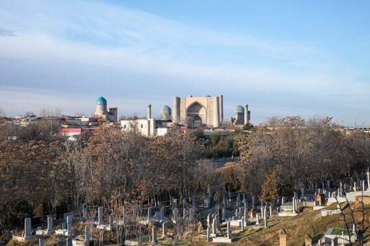 Bibi Khanym Mosque Samarkand Uzbekistan Distant View