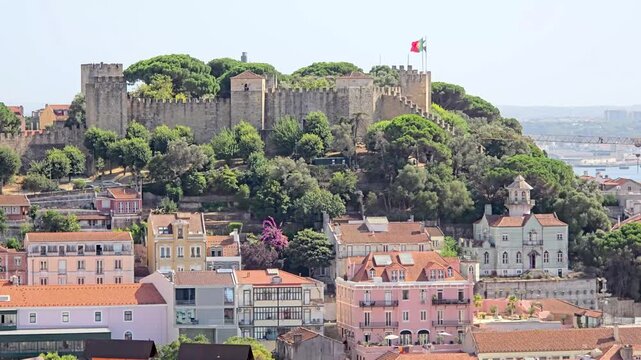 View of the Saint George Castle (Sao Jorge Castle) in Lisbon, Portugal