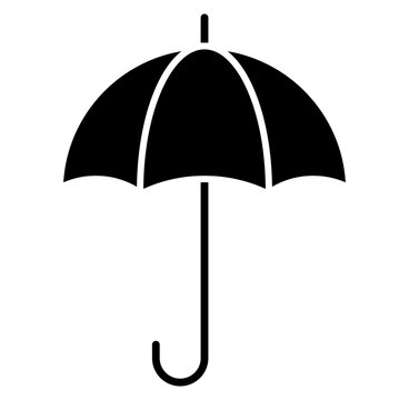 Solid black umbrella icon for weather forecast PNG isolated on transparent background