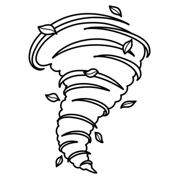 cartoon illustration outline of a tornado 