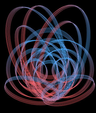 Wandering Energy Waves Of Red And Blue