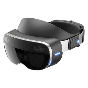 Futuristic AR VR Headset 3D Render Isolated on Transparent Background PNG