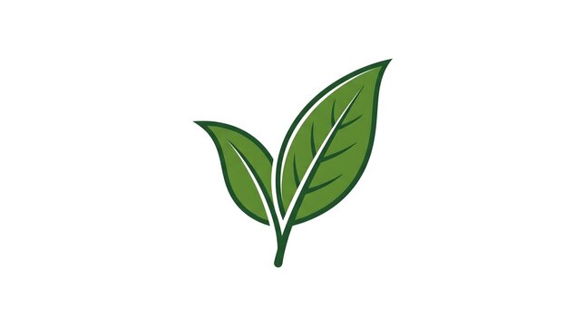  Vector illustration of fresh green tea leaves isolated on a white background, perfect for organic, wellness, and natural product branding