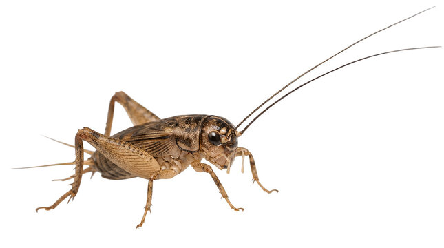 Brown house cricket Acheta domesticus insect isolated on Transparent Background