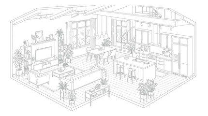 Fototapeta premium vector drawing of a building