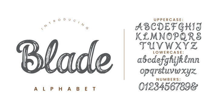 Blade Dynamic Brush Script Alphabet Font Design For Modern Action Posters And Branding