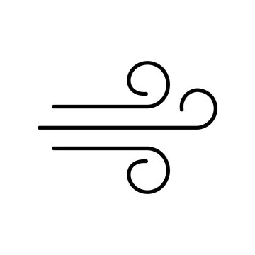 Wind Gust Weather Icon With Swirling Air Lines