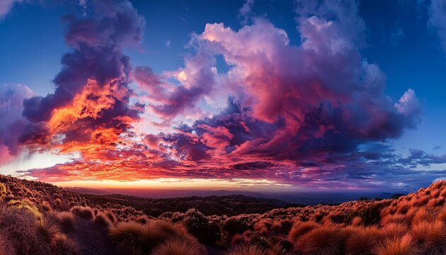 Nuvens Coloridas Ao Por Do Sol