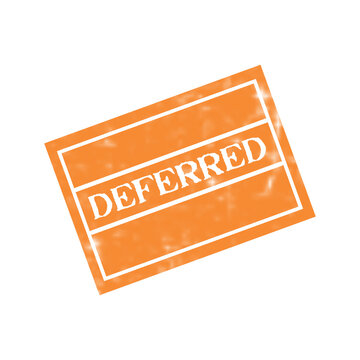 Orange deferred rubber stamp ink impression with a vintage distressed texture for office and business documents
