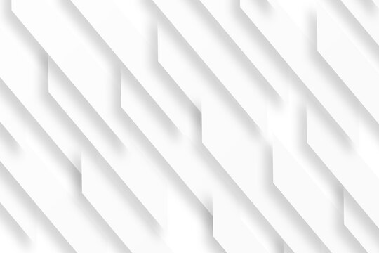Abstract white 3D diagonal geometric background with soft shadow