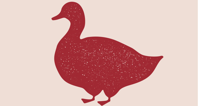Duck, meat steak, drawn silhouette. Graphic design duck, poultry meat steak shape. Duck poultry meat steak poster, banner print template, art symbol icon badge, mark element. Vector Illustration