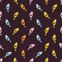 Fototapeta premium Torches Seamless Pattern