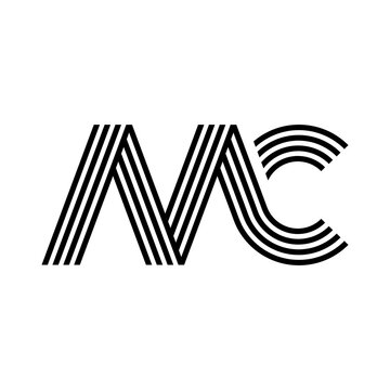 MC Monogram Logo &ndash; Modern Parallel Line Letter M and C Design