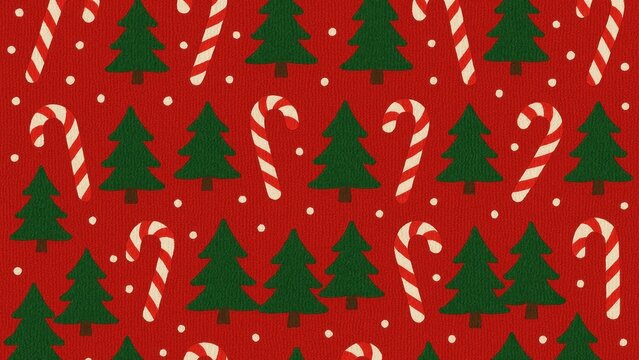 Festive candy cane tree pattern desktop wallpaper