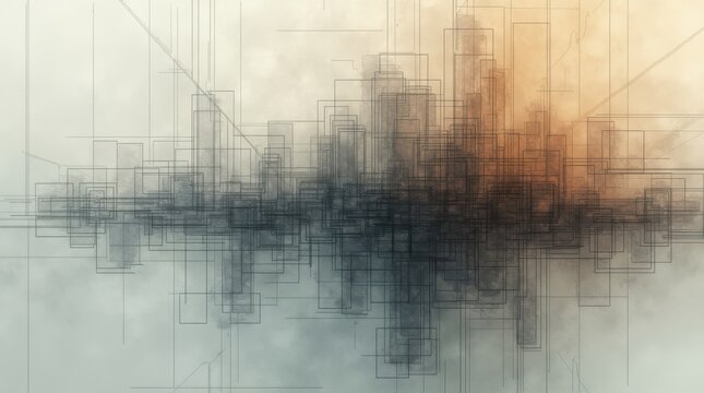 Geometr&iacute;a urbana abstracta formada por el cruce de carreteras, las huellas de los edificios y los contornos de los cimientos