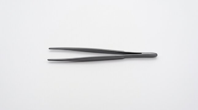 Closed Medical Forceps Tweezers Isolated on White Background Surgical Instrument Concept