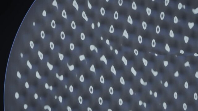 Faraday Wave Instability Subharmonic Square Lattice on Vibrating Liquid Metal Seamless Loop in vibrant silver tones