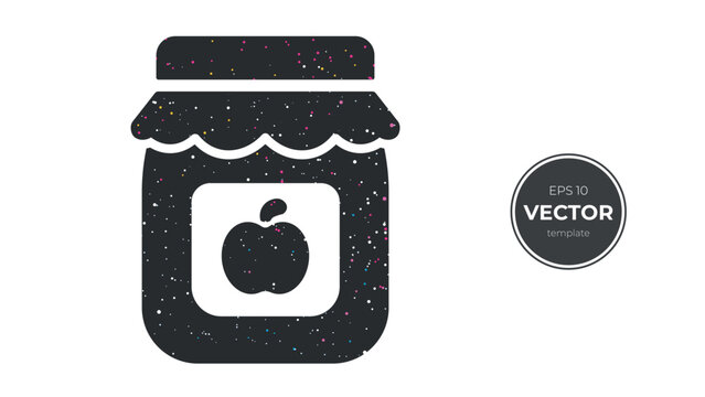 Homemade jam jar with stars dark background for decoration.