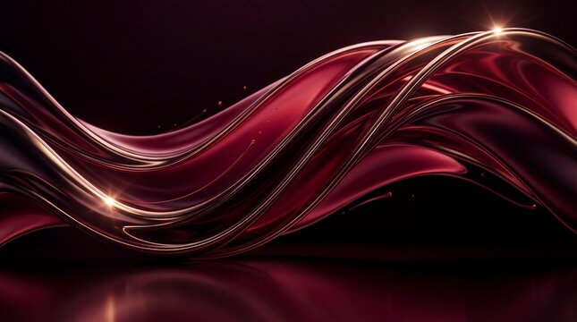 Abstract Luxury Burgundy and Gold Fluid Wave Background