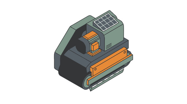 Industrial Printing Machine Isometric View.