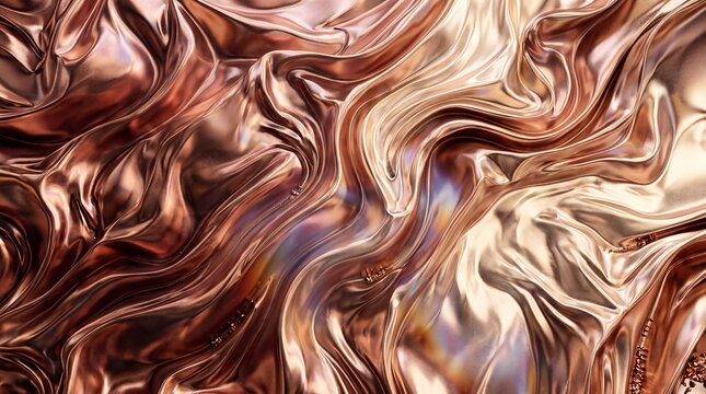 Rose Gold Metallic Silk Fabric Abstract Background