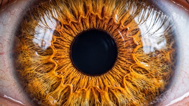 Macro View of Detailed Human Eye Iris and Pupil
