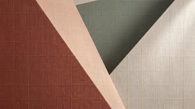 Geometric Abstract Background with Textured Fabric Panels