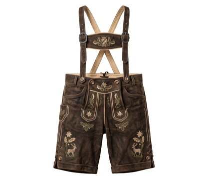Traditional Bavarian Leather Lederhosen with Embroidery