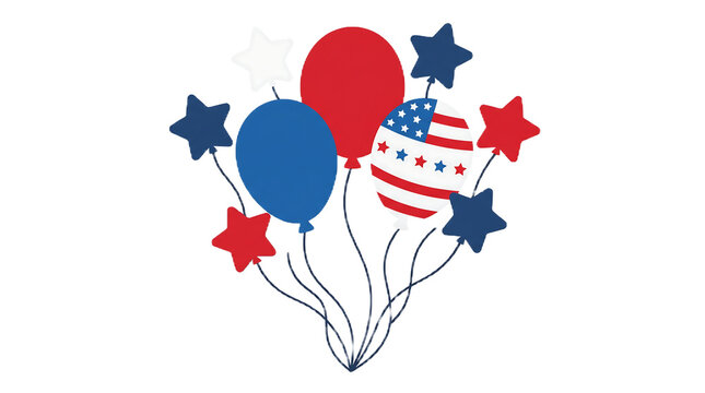 patriotic balloons and stars for independence day