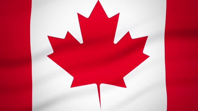 Flag of Canada waving in a hanging banner, filling the frame, daylight &mdash; seamless 4K loop background
