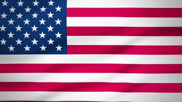 Flag of the United States waving in a hanging banner, filling the frame, daylight &mdash; seamless 4K loop background