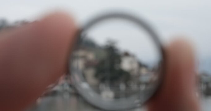 Wedding Ring Framing Spiez Castle on Lake Thun, Switzerland