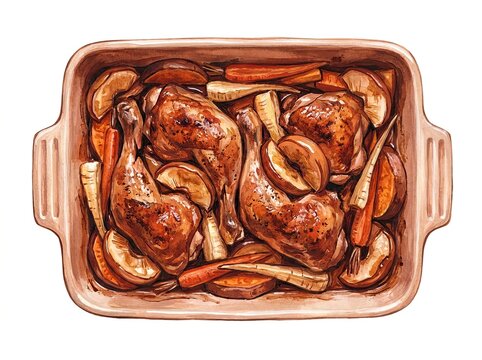 Savory baked chicken paired with root vegetables for a warm autumn dining experience