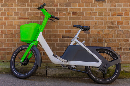 Electric rental bike on Elizabeth St Surry Hills in Sydney NSW Australia