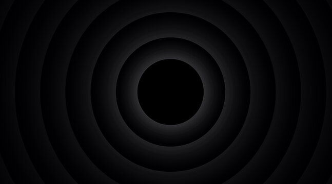 Minimalist black concentric circular background for modern website headers and creative graphic design projects