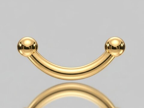 Gold nose ring curved design jewelry accessory