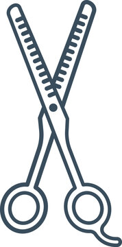 Outline Hair Cutting and Pet Grooming Scissors Icon