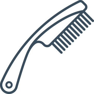 Outline Comb or Brush Icon for Hair and Pet Care