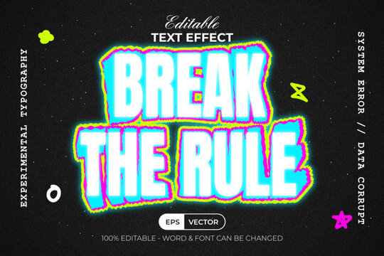Warped Typography Text Effect. Editable Text Effect Distorted Style