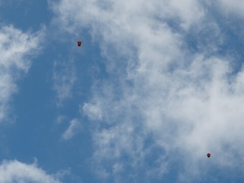Sky lanterns over the sky