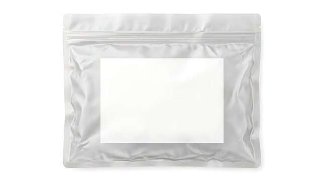 Empty transparent foil pouch mockup for product packaging design showcase