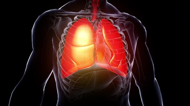 Human Internal organs system 3D animation,lung, medical anatomy video
