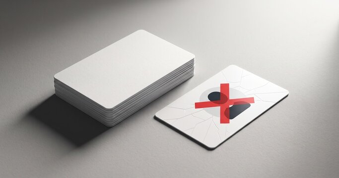 Subscription Churn Concept with Membership Card Leaving Customer Group